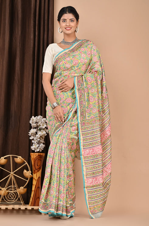 Elegant Print Chanderi Silk Saree (CHSAR41)